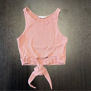 Pink Tie Crop Tank